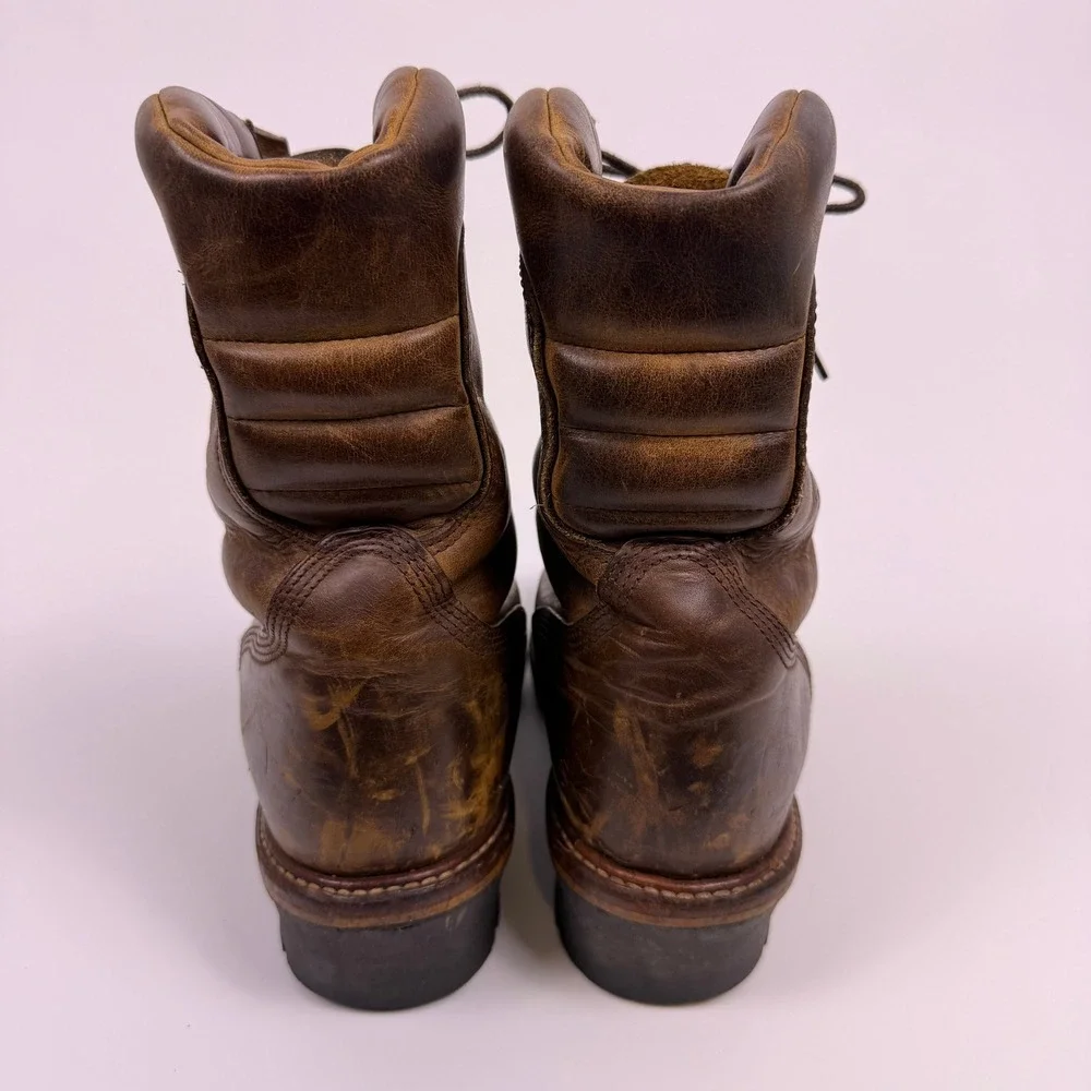 VTG Chippewa Crazy Horse Logger Boots Steel Toe Super 11 EEE 3E USA Made 25485